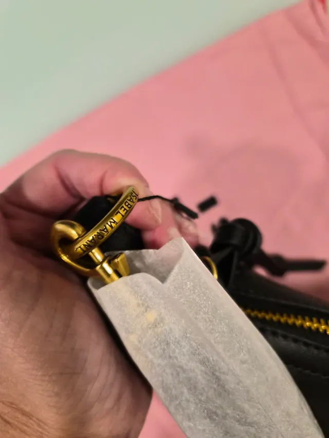 Bolso Isabel Marant Oskan Moon Negro Dorado.