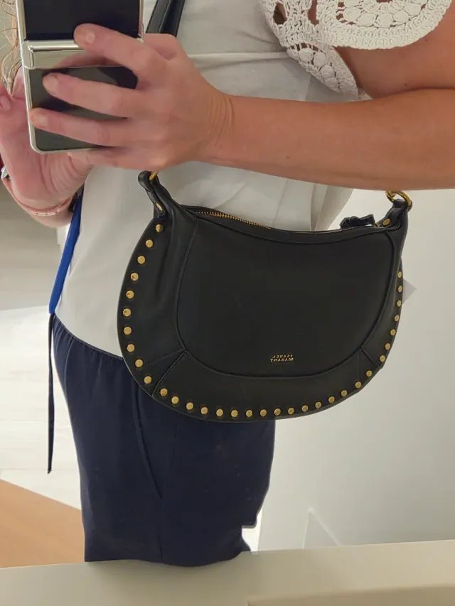 Bolso Isabel Marant Oskan Moon Negro Dorado.