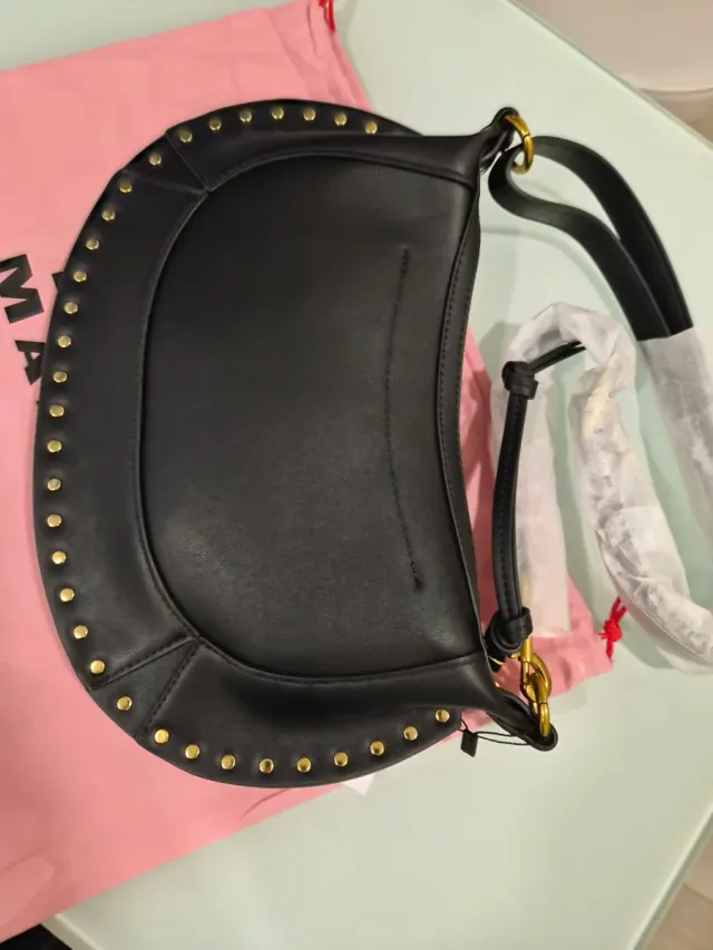 Bolso Isabel Marant Oskan Moon Negro Dorado.