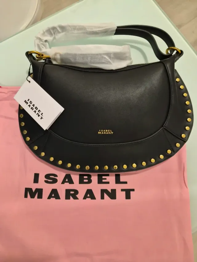 Bolso Isabel Marant Oskan Moon Negro Dorado.