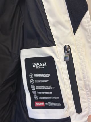 Plumífero Zara Ski Blanco y Negro