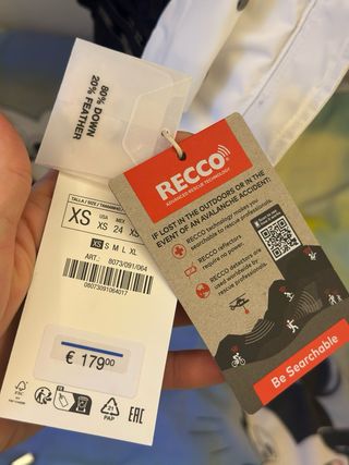 Plumífero Zara Ski Blanco y Negro