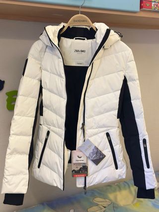 Plumífero Zara Ski Blanco y Negro