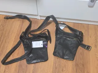Riñonera de cuero negro