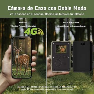 CEYOMUR 4G LTE Cámara Caza 2K 48MP Fototrampeo