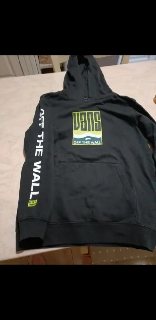 Felpa Vans nera con stampa verde