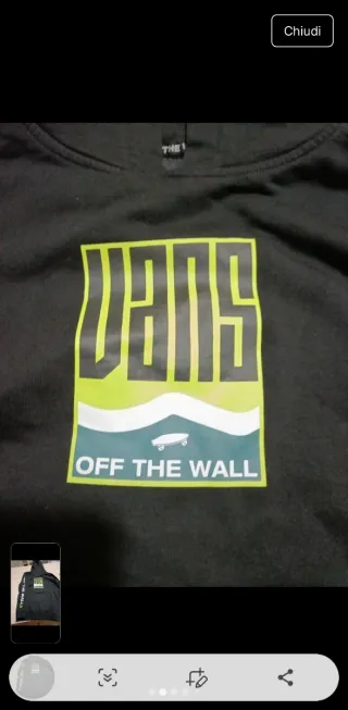 Felpa Vans nera con stampa verde