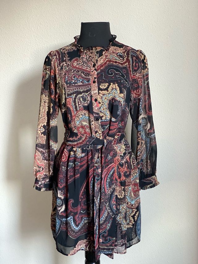 vestido de gasa con forro Talla S