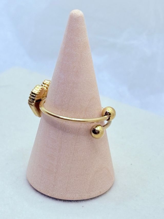 Anillo Corazón Rojo Acero Dorado