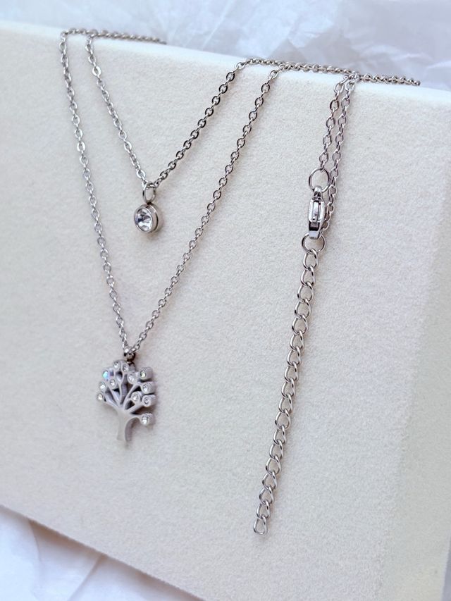 Collar Acero Inoxidable Doble Cadena