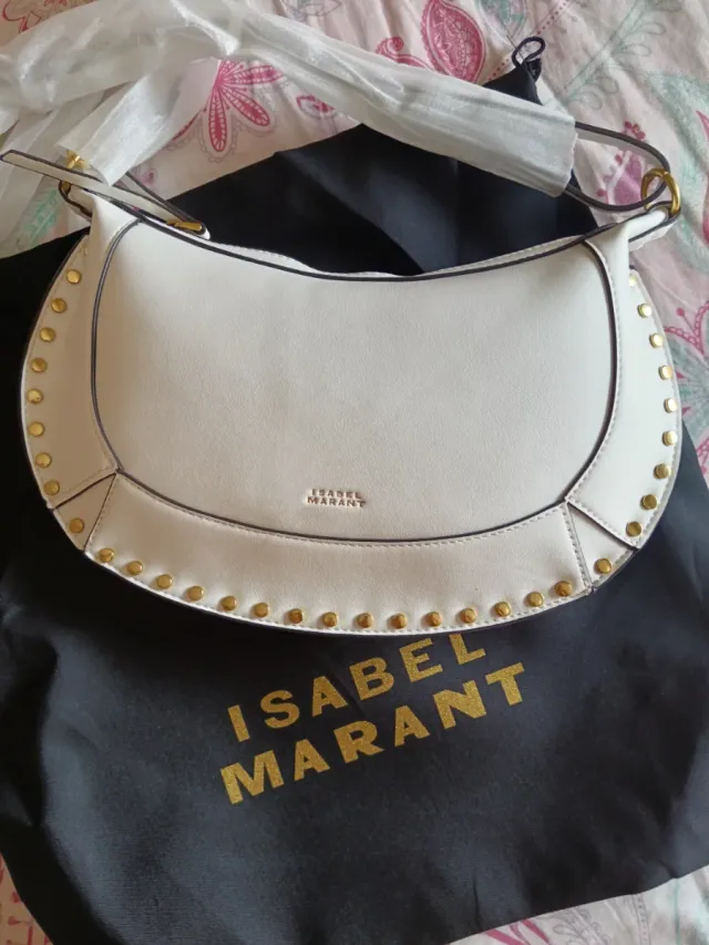 Bolso Isabel Marant Oskan Moon Blanco Dorado
