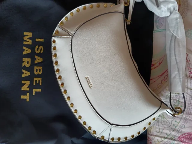 Bolso Isabel Marant Oskan Moon Blanco Dorado