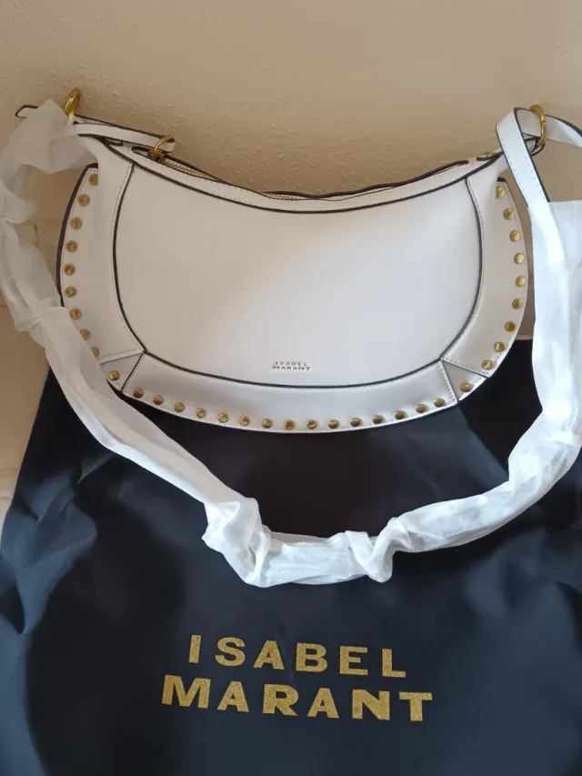 Bolso Isabel Marant Oskan Moon Blanco Dorado