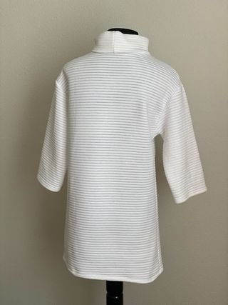 Vestido Zara Blanco Roto Cuello Alto manga frances