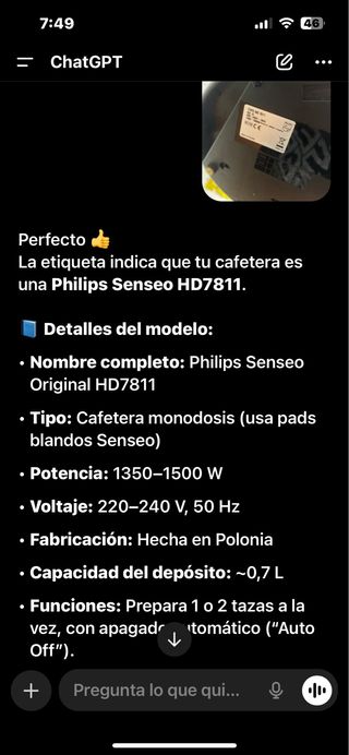 Cafetera Philips Senseo Negra