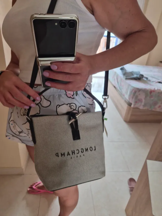 Bolso Longchamp Beige y Negro