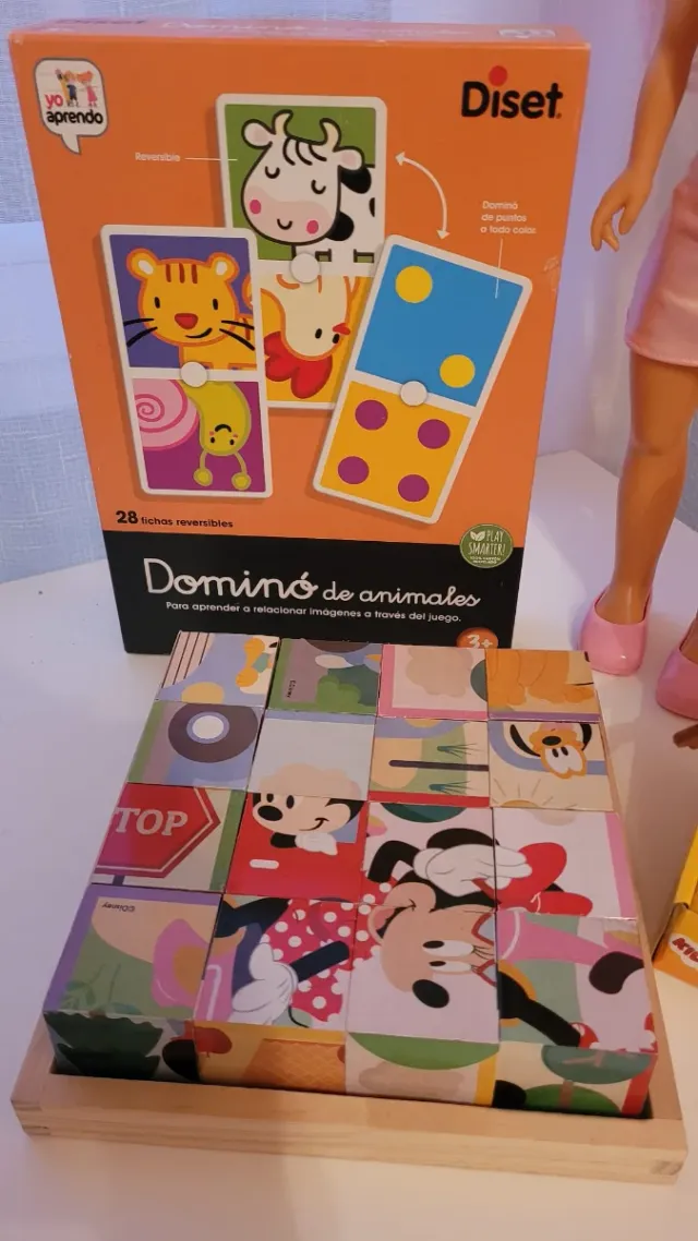 Lote Juguetes: Muñeca Nancy, Peluche y Dominó