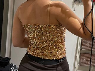 Top fiesta lentejuelas dorado T38