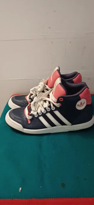 Zapatillas Adidas Altas Azul y Rosa