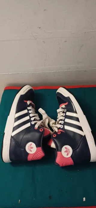 Zapatillas Adidas Altas Azul y Rosa