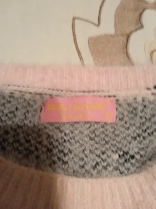 Jersey niña suave corazones negro rosa