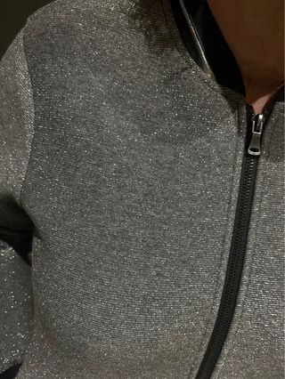 Chaqueta bomber plateada brillante T/38