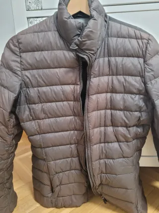 Cazadora acolchada mujer marrón/gris