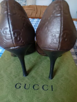 Décolleté Gucci donna marrone tg 37 in scatola