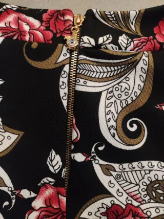 Casacca Made in Italy stampa fiori nero