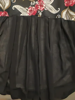 Casacca Made in Italy stampa fiori nero