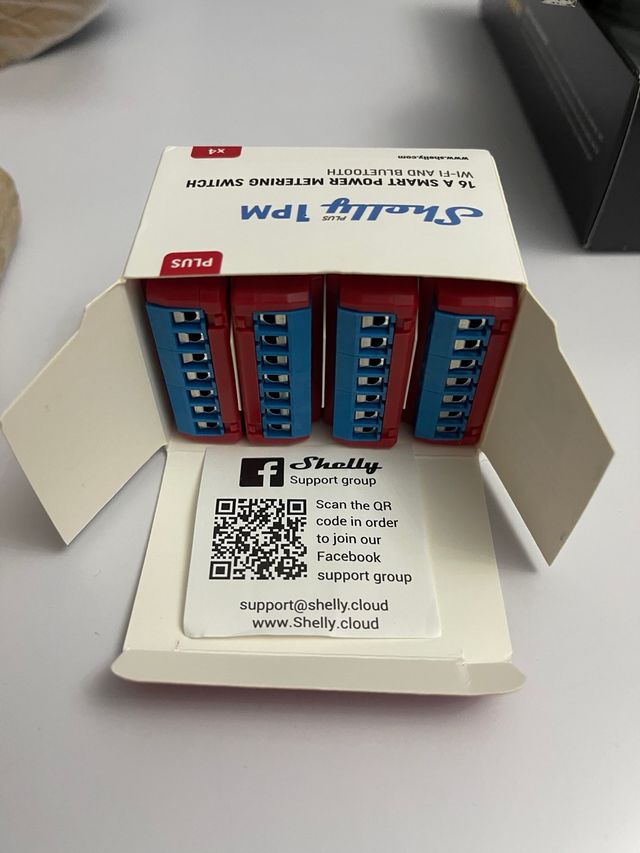 4x Shelly 1PM 16A Interruptor Inteligente