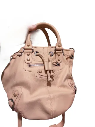 Borsa Balenciaga Pompon Beige/Rosa