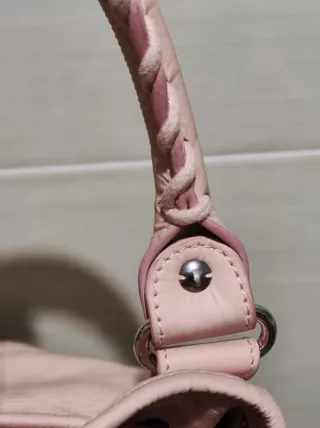 Borsa Balenciaga Pompon Beige/Rosa