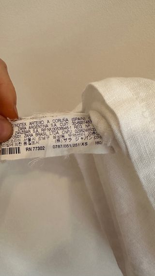 Camisa Zara Lino Blanca Troquelada