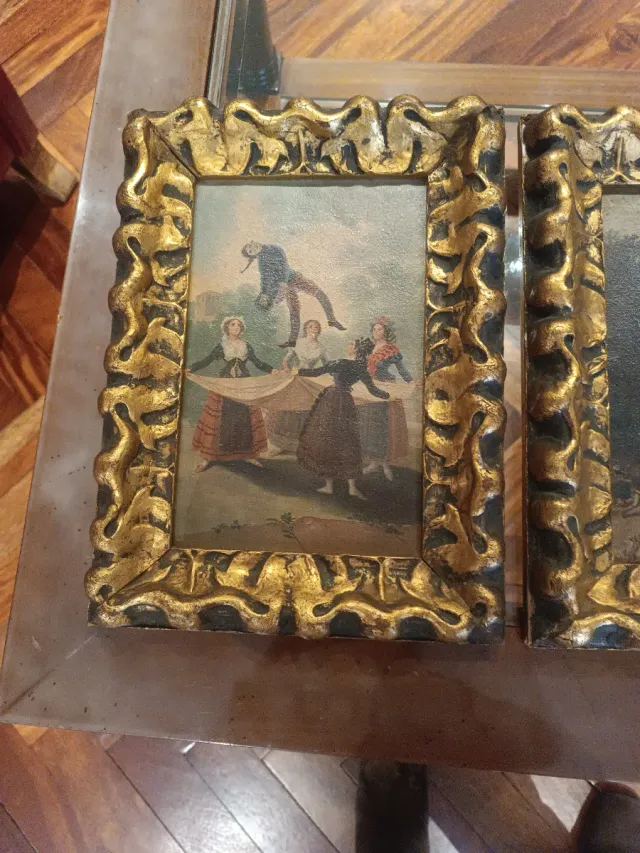 2 Cuadros Barrocos Marco Dorado