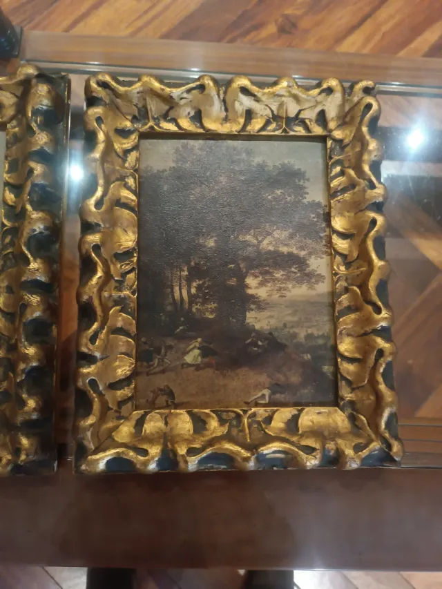 2 Cuadros Barrocos Marco Dorado