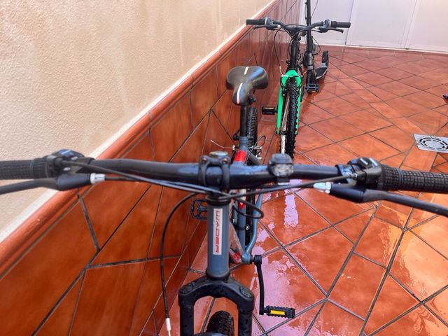 Bicicleta de montaña gris