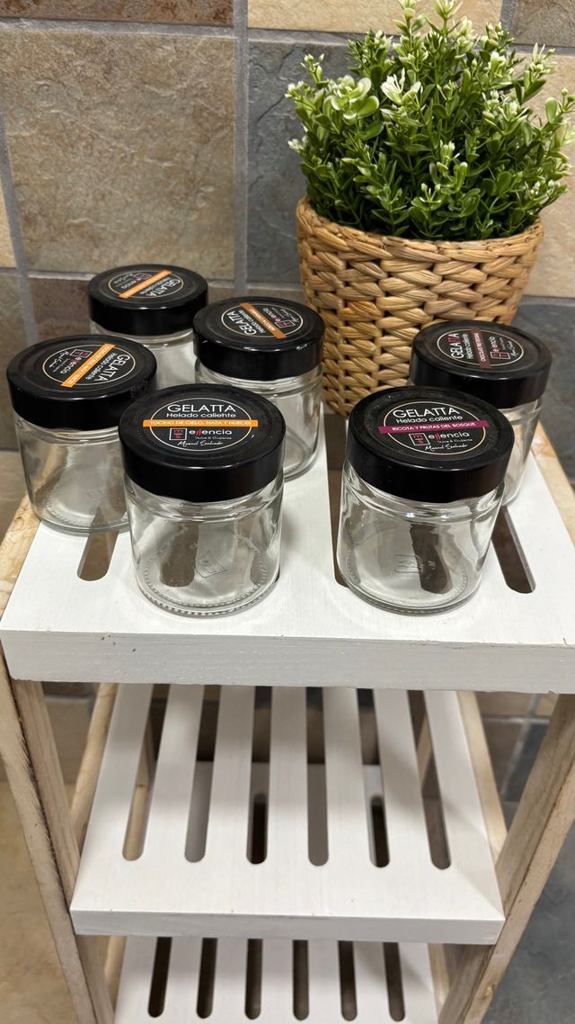 Lote 6 Vasitos Decoración Tapa Negra