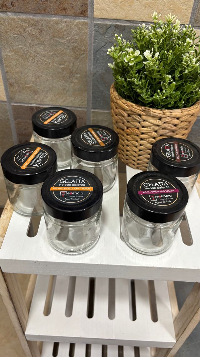 Lote 6 Vasitos Decoración Tapa Negra