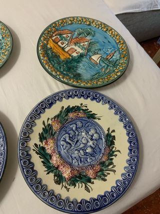 4 Piatti Decorativi in Ceramica da Appendere