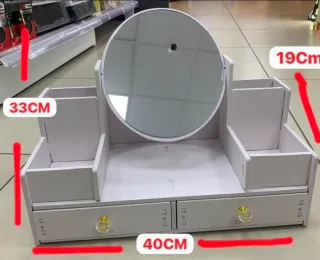 Portatutto con specchio oro e bianco