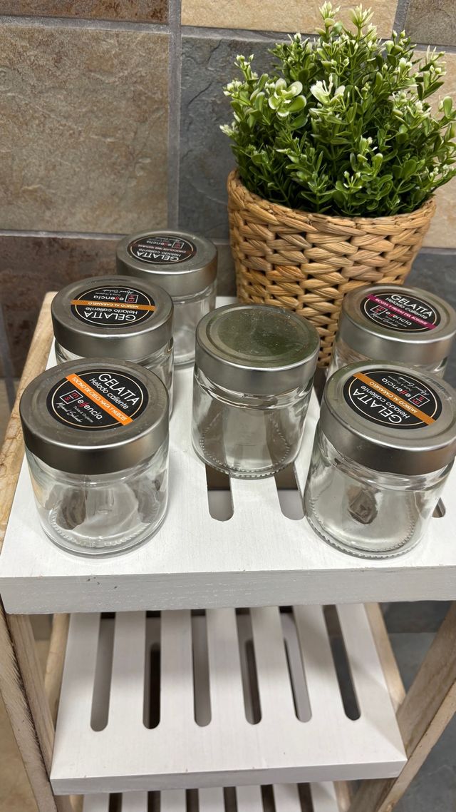 Lote 6 Vasitos Decoración Tapa Plata