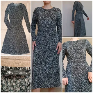 Vestido ZARA floral manga larga S