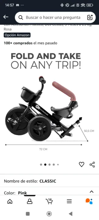 Triciclo evolutivo Kinderkraft rosa