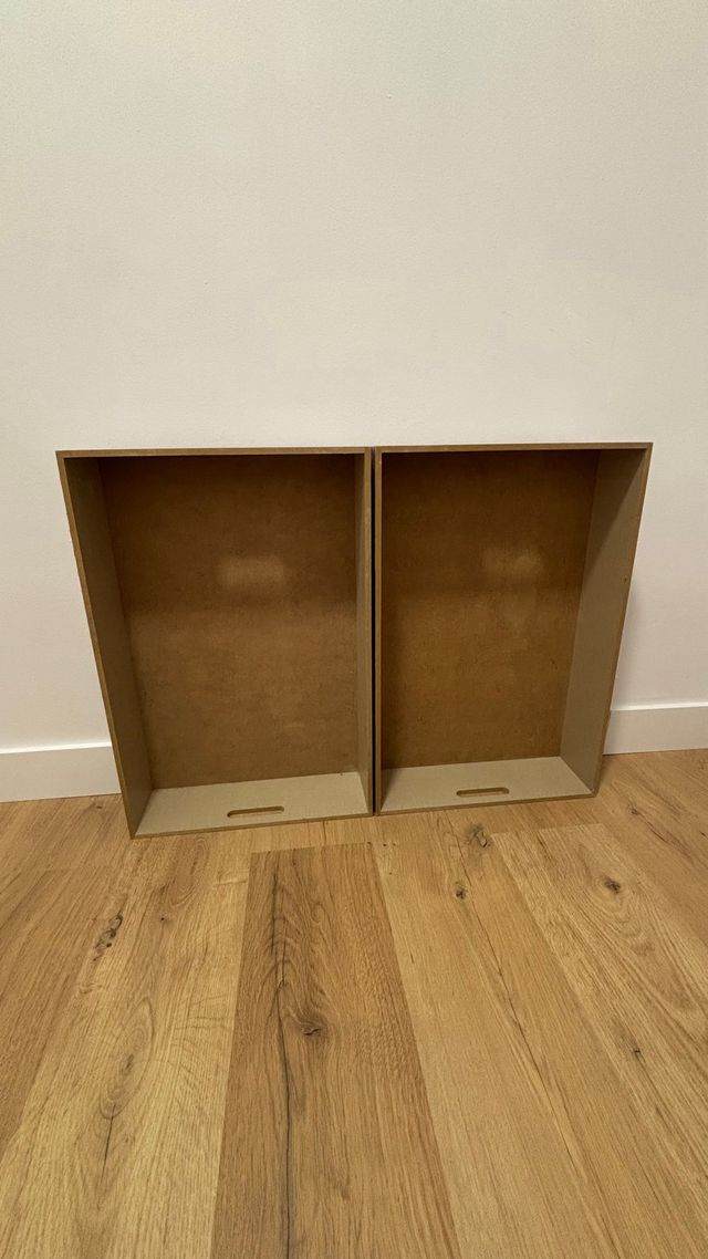 Juego 2 Cajas Almacenaje Madera Beige/Marrón