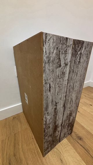 Juego 2 Cajas Almacenaje Madera Beige/Marrón