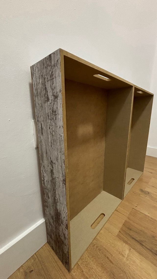 Juego 2 Cajas Almacenaje Madera Beige/Marrón