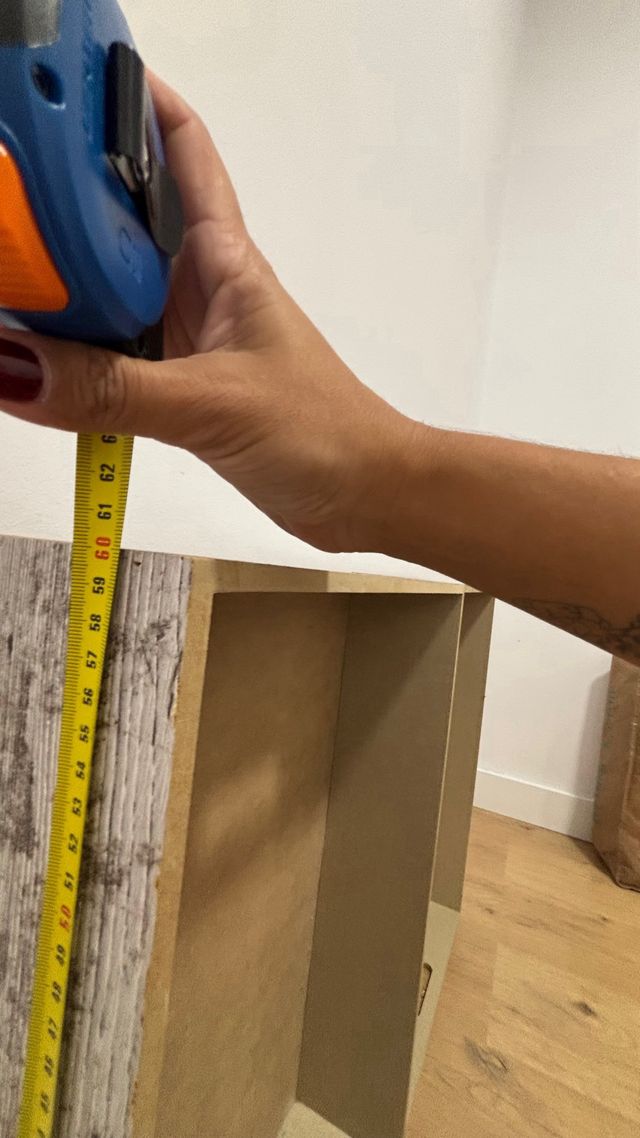 Juego 2 Cajas Almacenaje Madera Beige/Marrón