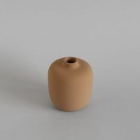 Jarrón Bege Cerâmica Minimalista