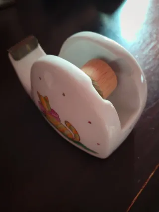 Dispenser nastro adesivo gatto ceramica